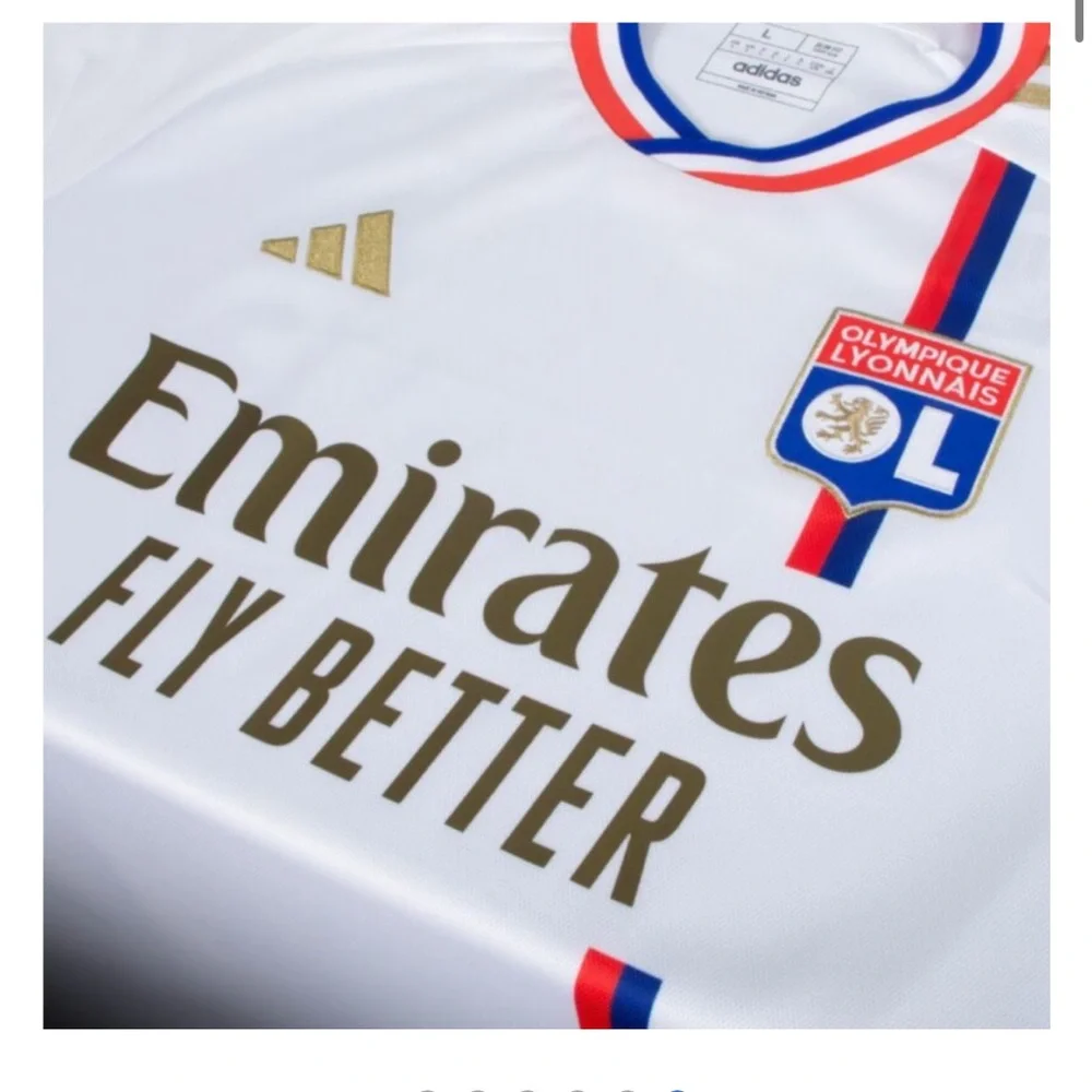 Adidas Olympique Lyon Home Jersey‎ 2023-2024 Large White New With Tags